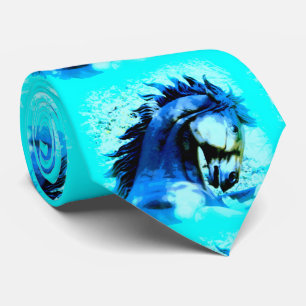 blue stallion pattern tie