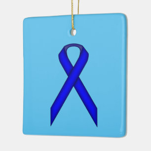 Blue Standard Ribbon by Kenneth Yoncich Ceramic Tree Decoration