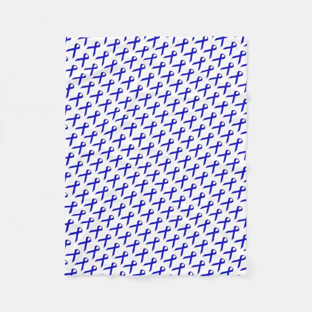 Blue Standard Ribbon by Kenneth Yoncich Fleece Blanket (Front)