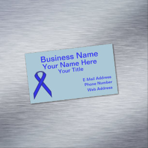 Blue Standard Ribbon by Kenneth Yoncich Magnetic Business Card