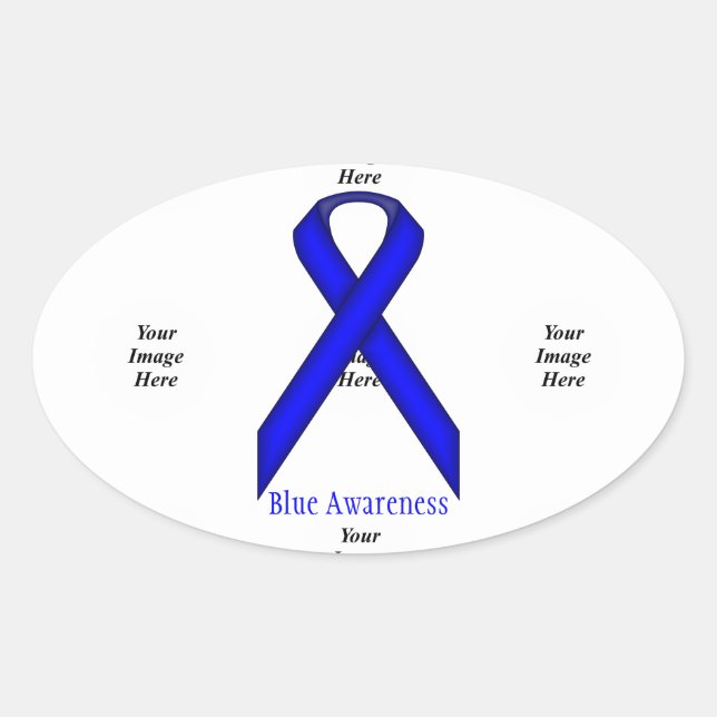 Blue Standard Ribbon by Kenneth Yoncich Oval Sticker (Front)