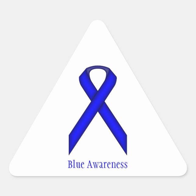 Blue Standard Ribbon by Kenneth Yoncich Triangle Sticker (Front)