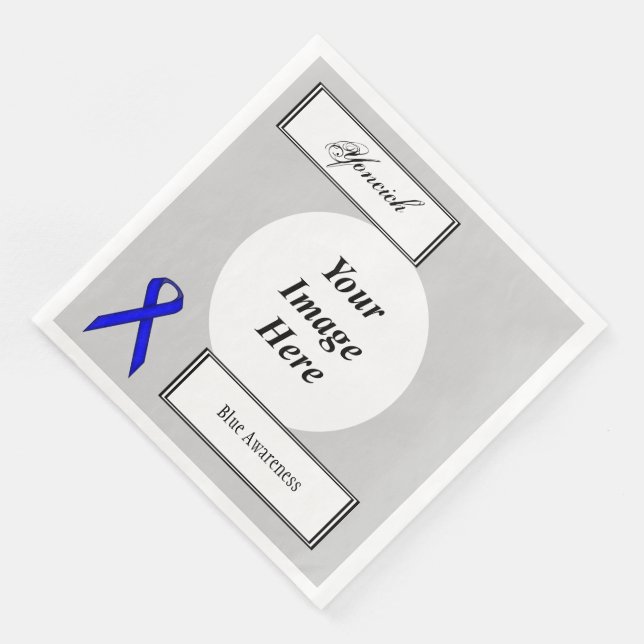Blue Standard Ribbon Template by Kenneth Yoncich Napkin (Corner)