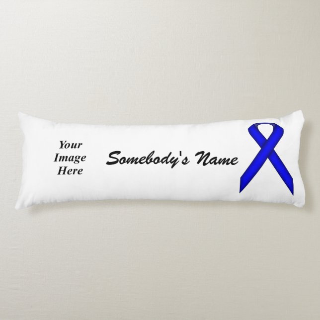 Blue Standard Ribbon Tmpl by Kenneth Yoncich Body Cushion (Front)