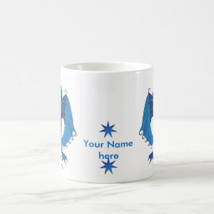 Blue Standing Dragon Mug - Customisable