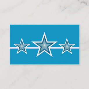 Blue Star 3 stars business card blue