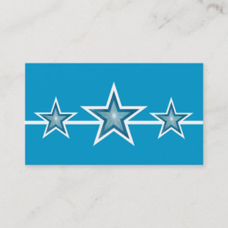Blue Star 3 stars business card blue
