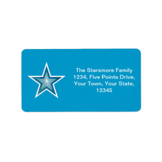 Blue Star address label medium blue