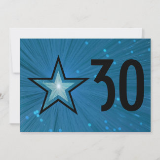 Blue Star 'Age' birthday invitation black back