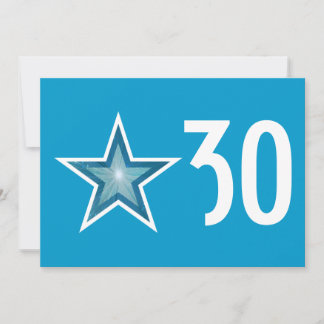 Blue Star 'Age' birthday invitation blue