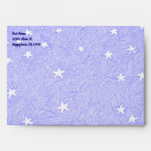 Blue Star and Night Sky Etching Custom Envelopes