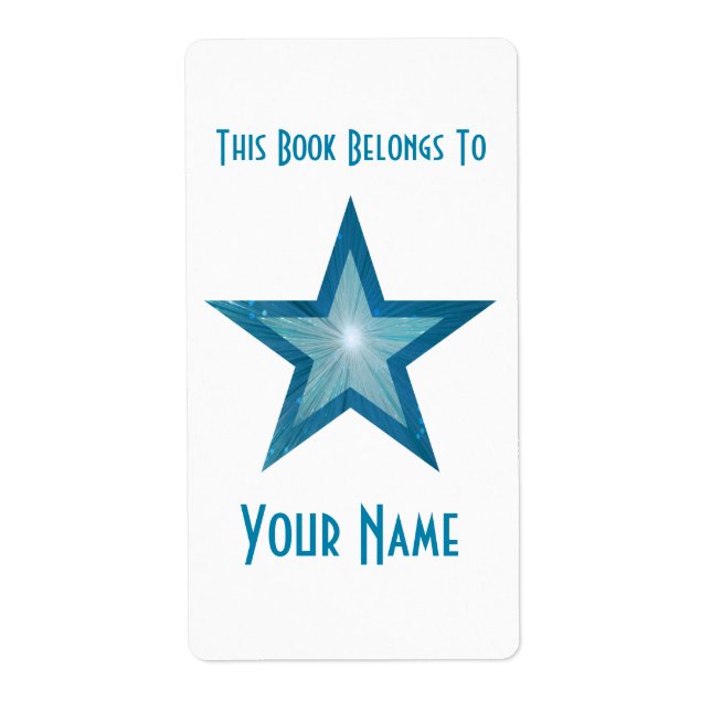Blue Star bookplate label large white (Front)