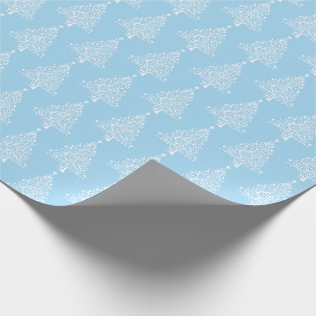 Blue | Star Bright Christmas Tree Wrapping Paper (Corner)