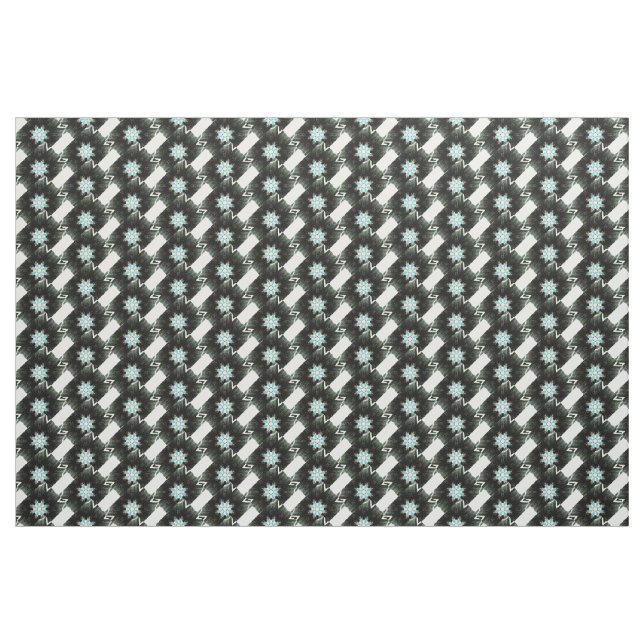 blue star-burst feathers fabric (Yard)