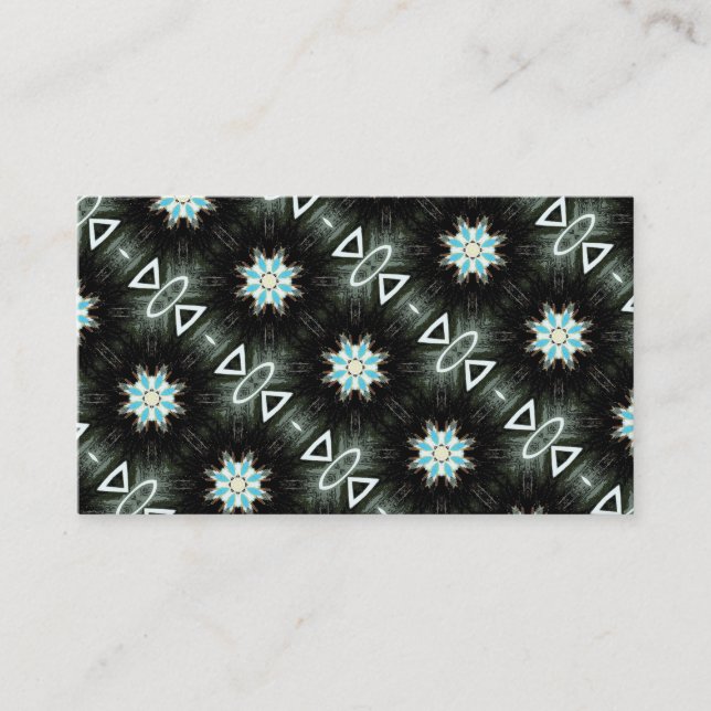 blue star-bursts geometric black business card (Front)