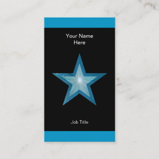Blue Star business card black stripe vertical