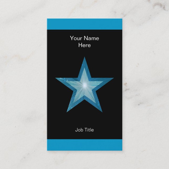 Blue Star business card black stripe vertical (Front)
