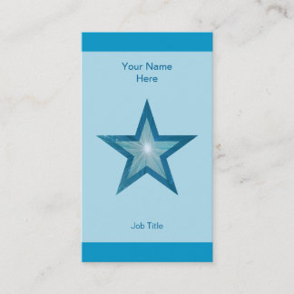 Blue Star business card blue stripe vertical