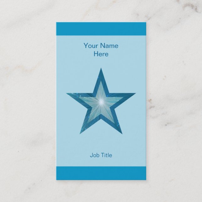 Blue Star business card blue stripe vertical (Front)