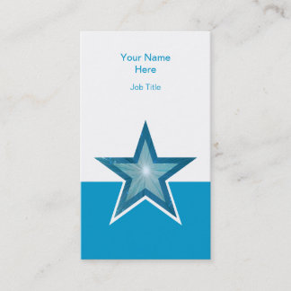 Blue Star business card blue white vertical