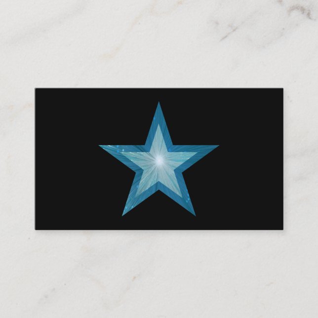 Blue Star business card template black (Front)