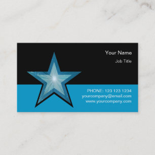 Blue Star business card template blue black