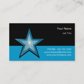 Blue Star business card template blue black