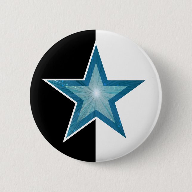 Blue Star button black white (Front)