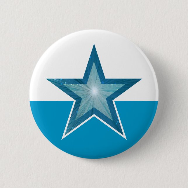 Blue Star button blue white (Front)