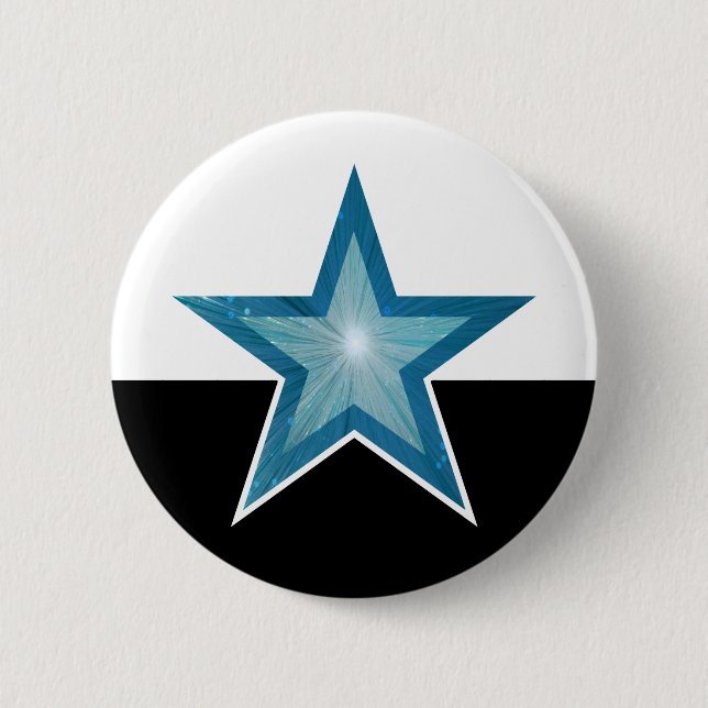 Blue Star button white black (Front)