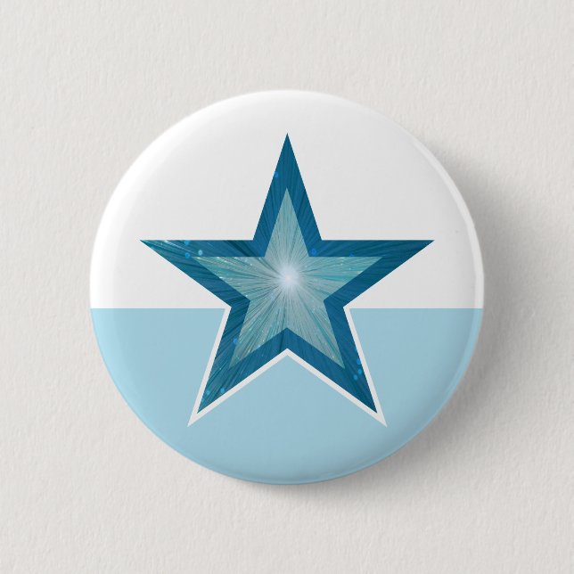 Blue Star button white pale blue (Front)