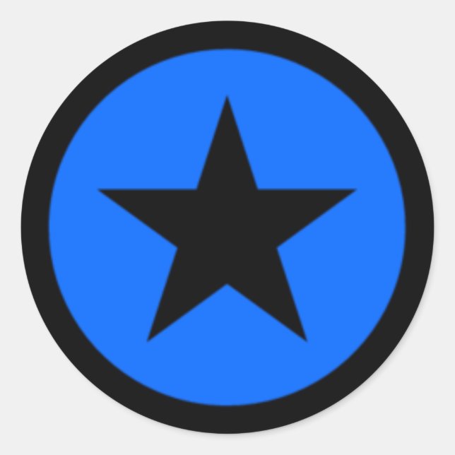 Blue Star Classic Round Sticker (Front)