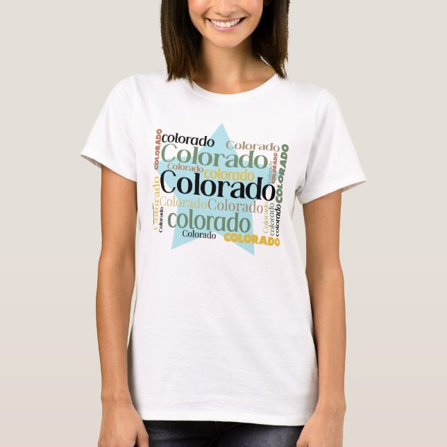 Blue Star Colorado Word Group T-Shirt (Front)