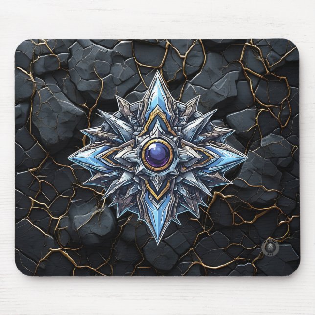 Blue Star Core Gaming Emblem Mouse Pad (Front)