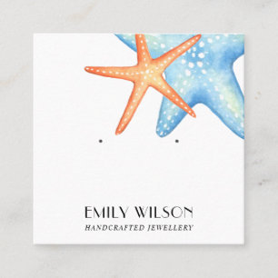 BLUE STAR FISH AQUATIC STUD EARRING DISPLAY CARD