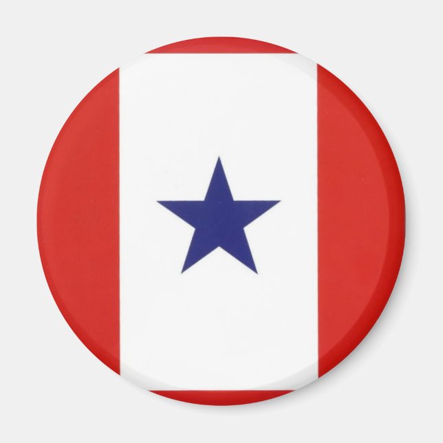 Blue Star Flag round magnet (Front)