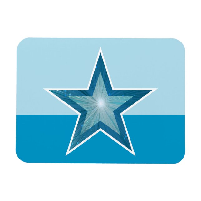 Blue Star flexible magnet blue two colour (Horizontal)