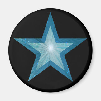 Blue Star fridge magnet round black