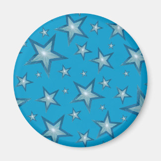 Blue Star fridge magnet round blue