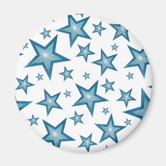 Blue Star fridge magnet round white
