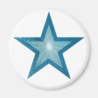 Blue Star fridge magnet round white