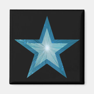 Blue Star fridge magnet square black