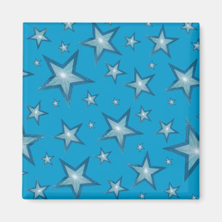 Blue Star fridge magnet square blue