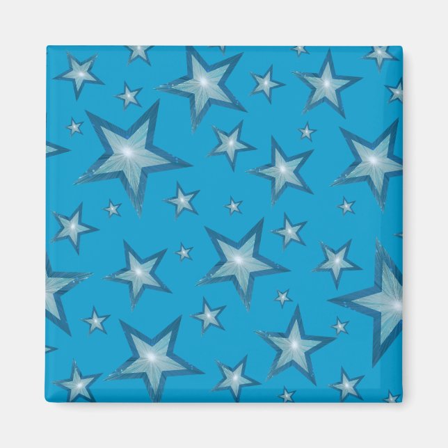 Blue Star fridge magnet square blue (Front)