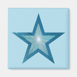 Blue Star fridge magnet square pale blue