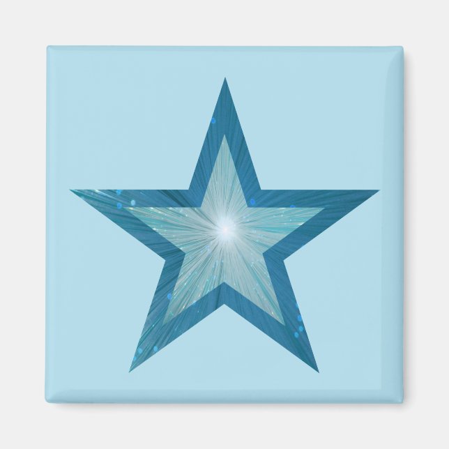Blue Star fridge magnet square pale blue (Front)