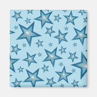 Blue Star fridge magnet square pale blue
