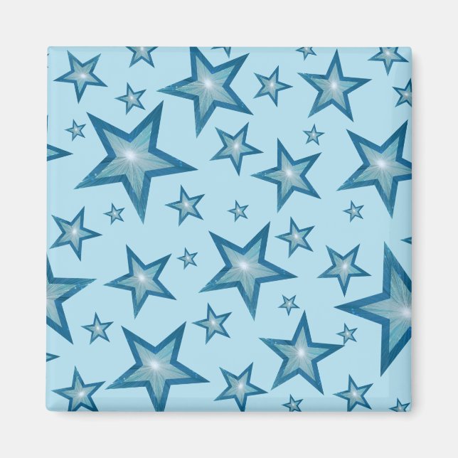 Blue Star fridge magnet square pale blue (Front)