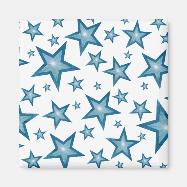 Blue Star fridge magnet square white (Front)