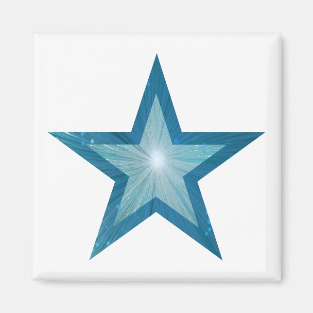 Blue Star fridge magnet square white (Front)